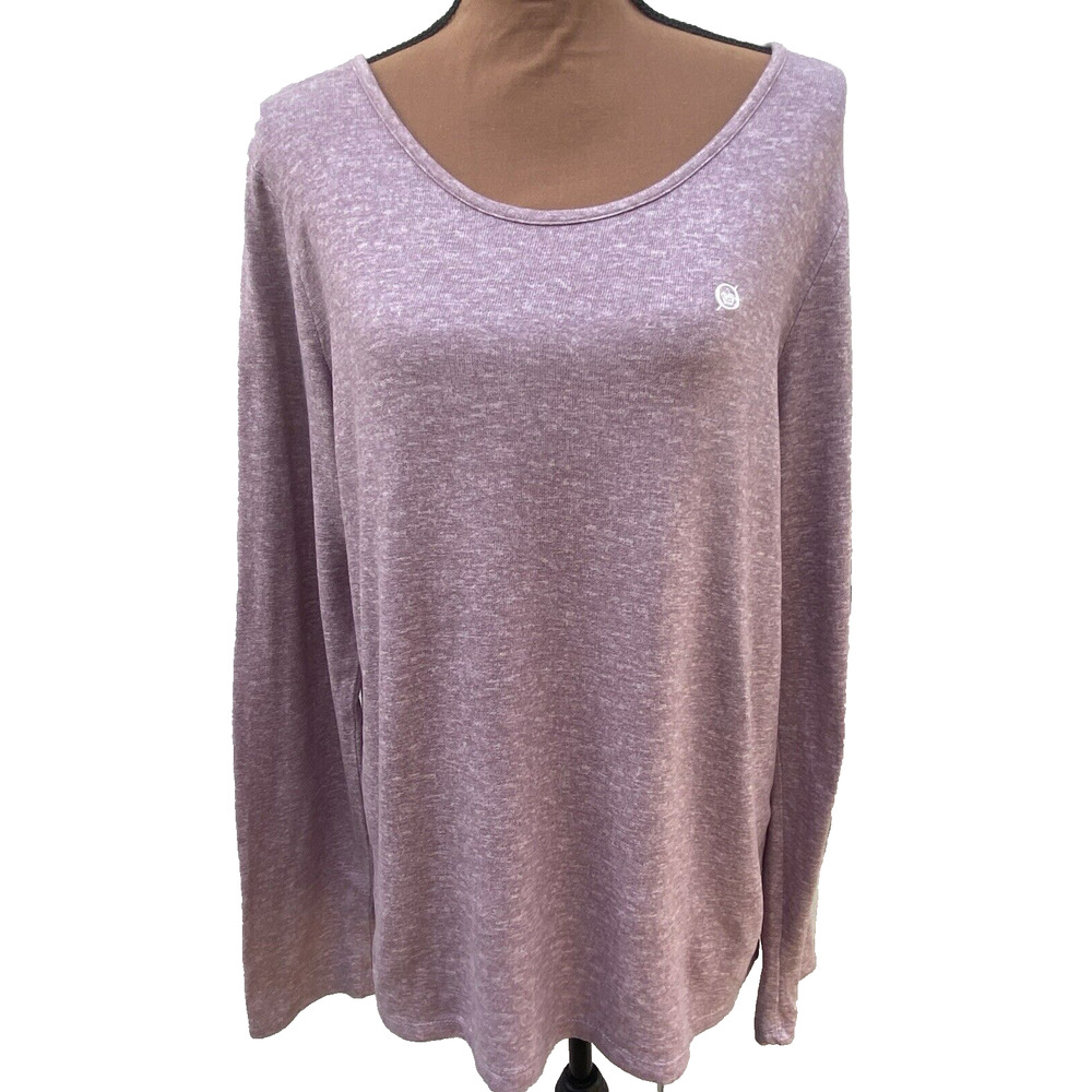 BORN Women's Heather Purple/Plum Long Sleeve Boat Neck Super Soft Knit Top Sz XL